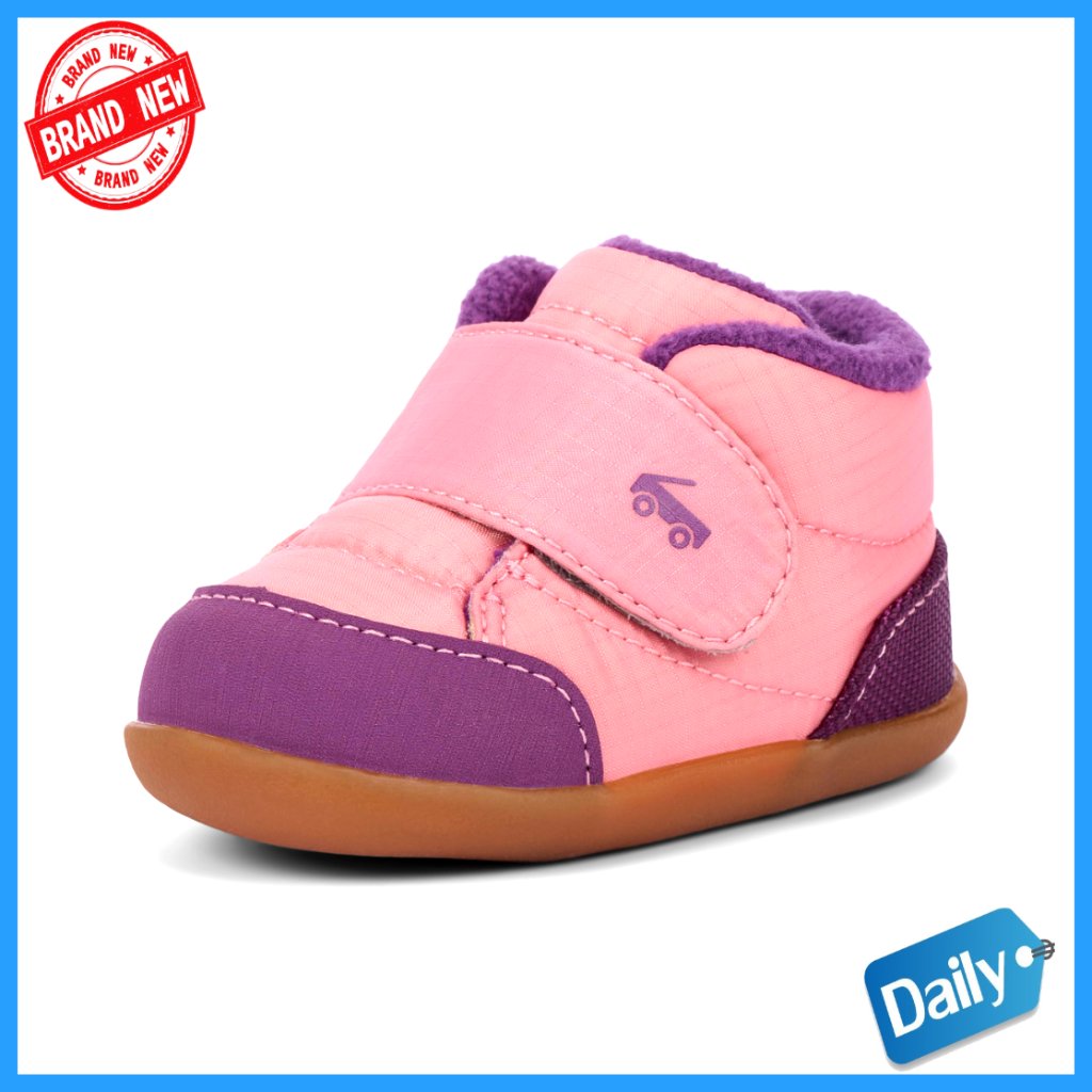 First Walker Baby Shoes, Warm Flexible Sneakers, Hook Loop Closure